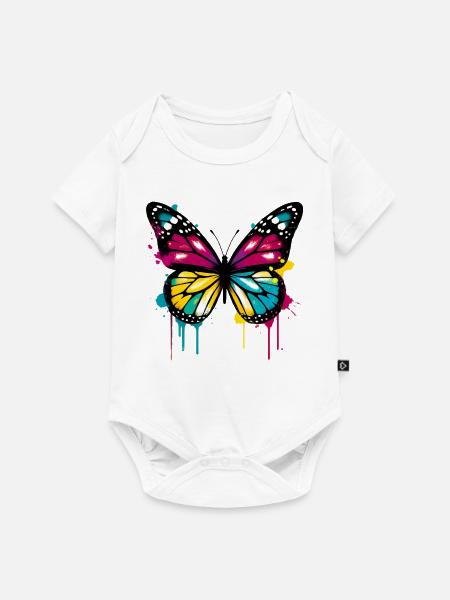 Schmetterling - Baby Premium Kurzarmbody - Weiß