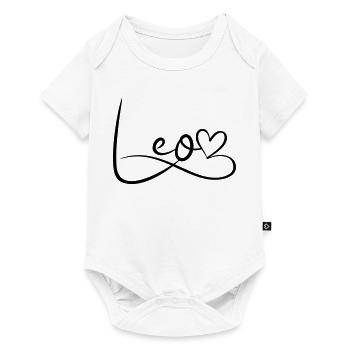 Leo Name First Name Heart Decor - Baby Premium short-sleeve bodysuit - white - Front