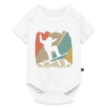 Alpiner Retro-Snowboarder - Baby Premium Kurzarmbody - Weiß - Vorne