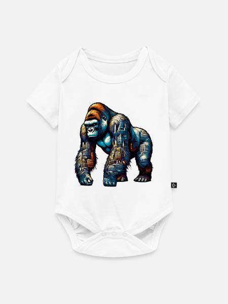 Gorilla - Baby Premium Kurzarmbody - Weiß