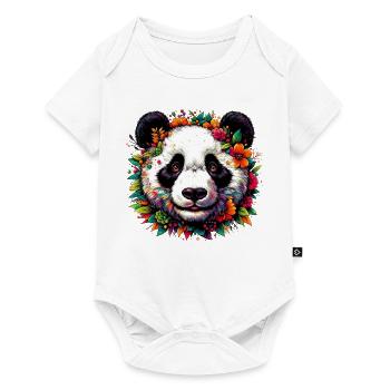 Panda - Baby Premium Kurzarmbody - Weiß - Vorne