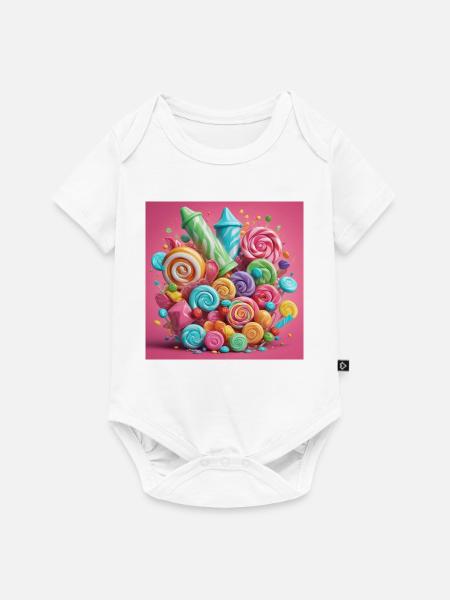 Bunte Bonbons - Baby Premium Kurzarmbody - Weiß
