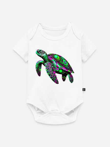 Schildkröte - Baby Premium Kurzarmbody - Weiß