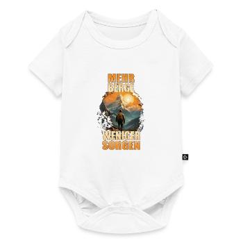 Mehr Berge - Weniger Sorgen - Baby Premium Kurzarmbody - Weiß - Vorne