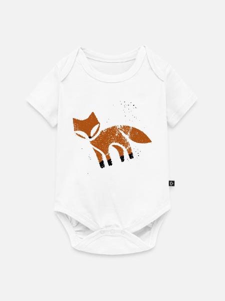 Rustikaler Fuchs im Stempel-Look - Baby Premium Kurzarmbody - Weiß