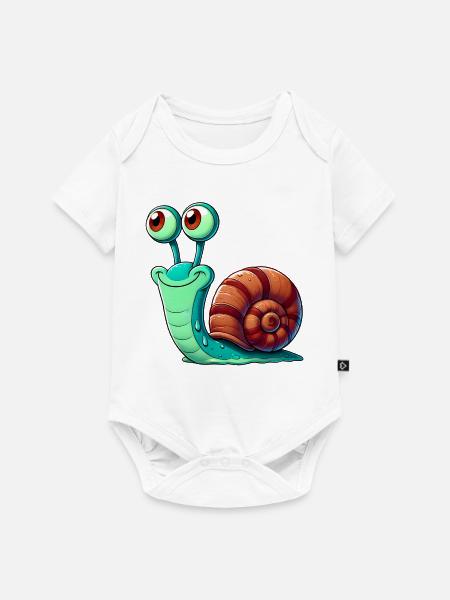 Schnecke - Baby Premium Kurzarmbody - Weiß