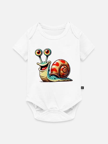 Schnecke - Baby Premium Kurzarmbody - Weiß
