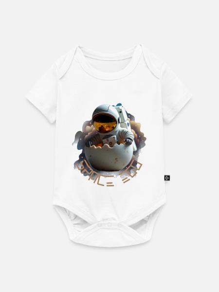Astronaut in Eierschale - Baby Premium Kurzarmbody - Weiß