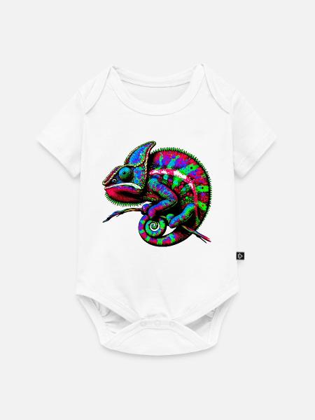 Chamäleon - Baby Premium Kurzarmbody - Weiß