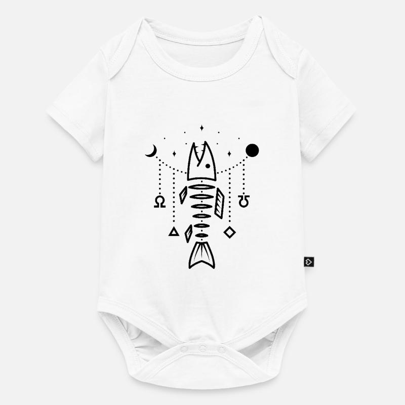 Pêche - Design Fish dans le style bohème - Body à manches courtes Premium Bébé - blanc