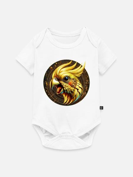 Steampunk-Bird (01) - Baby Premium Kurzarmbody - Weiß
