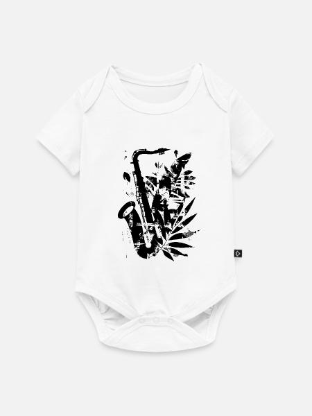Lustiges Saxophon - Baby Premium Kurzarmbody - Weiß