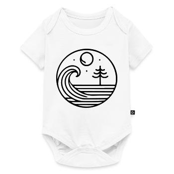 Nature in harmony – wave and moon in circulation - Baby Premium short-sleeve bodysuit - white - Front