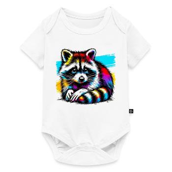 Raccoon - Baby Premium short-sleeve bodysuit - white - Front