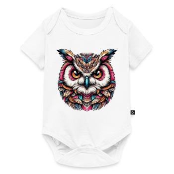 Eule - Baby Premium Kurzarmbody - Weiß - Vorne