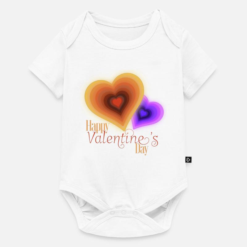 Saint Valentin - Coeurs Groovy Flash - Body à manches courtes Premium Bébé - blanc