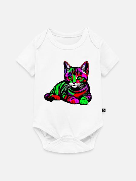 Katze - Baby Premium Kurzarmbody - Weiß