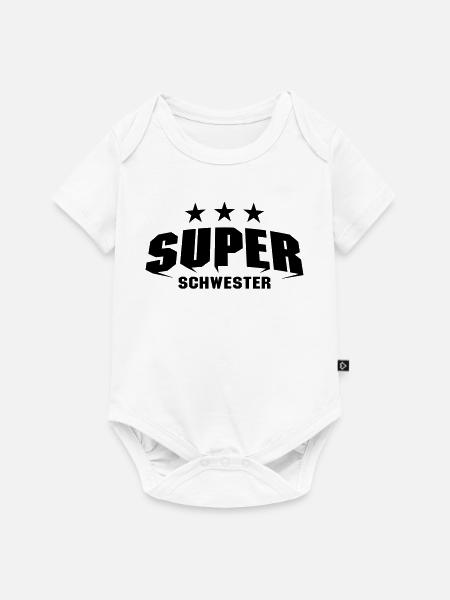 Super Schwester - Baby Premium Kurzarmbody - Weiß