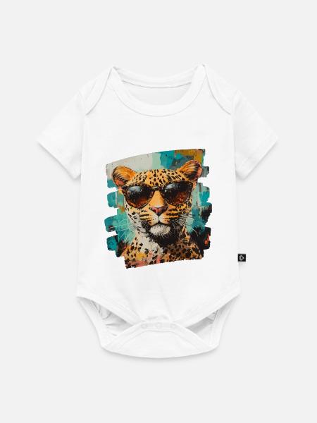 Leopard Retro - Baby Premium Kurzarmbody - Weiß