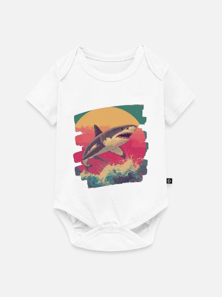 Haifisch - Baby Premium Kurzarmbody - Weiß