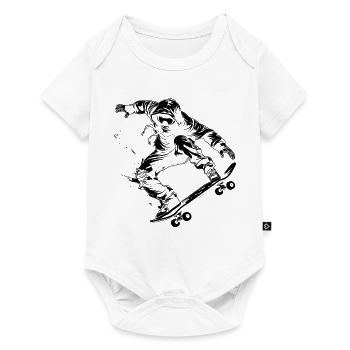 Skateboarder de dessin animé - Body à manches courtes Premium Bébé - blanc - Devant