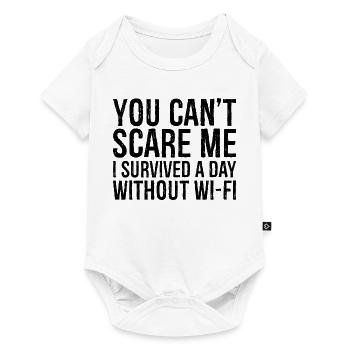 vous ne pouvez pas me faire peur J’ai survécu une journée sans Wi-Fi - Body à manches courtes Premium Bébé - blanc - Devant