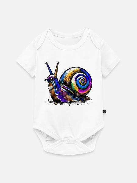 Schnecke - Baby Premium Kurzarmbody - Weiß
