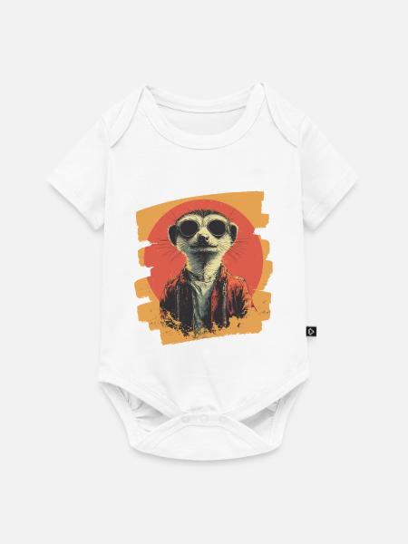 Erdmännchen Retro - Baby Premium Kurzarmbody - Weiß