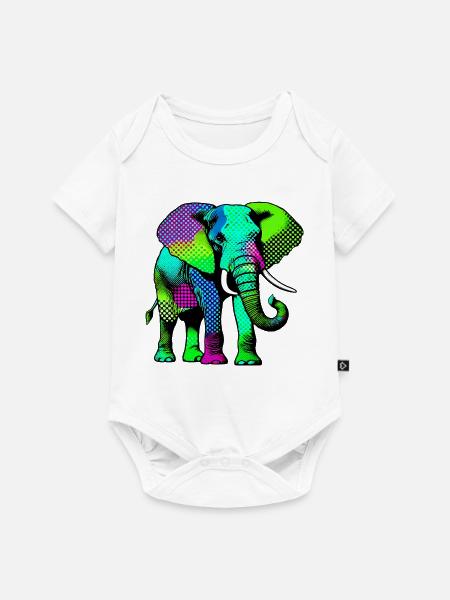 Elefant - Baby Premium Kurzarmbody - Weiß