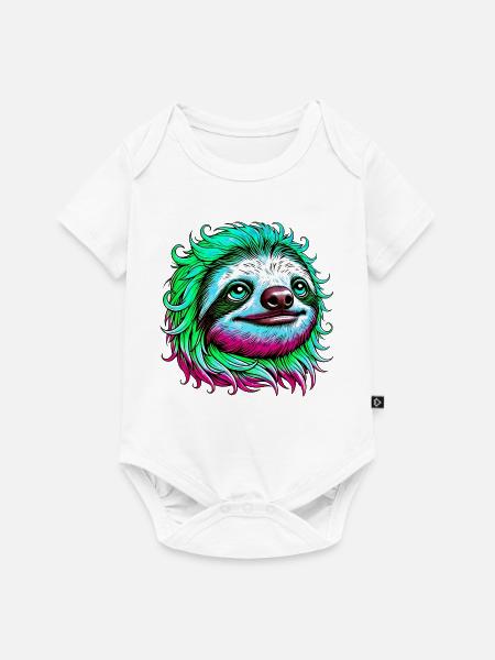 Faultier - Baby Premium Kurzarmbody - Weiß