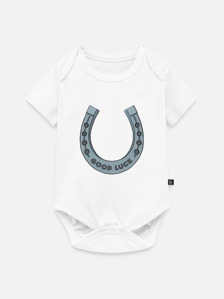 Viel Glück Hufeisen - Baby Premium Kurzarmbody - Weiß
