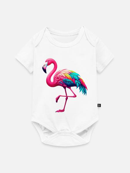 Flamingo - Baby Premium Kurzarmbody - Weiß