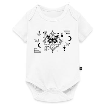 Geometric Butterfly Silhouettes - Baby Premium short-sleeve bodysuit - white - Front