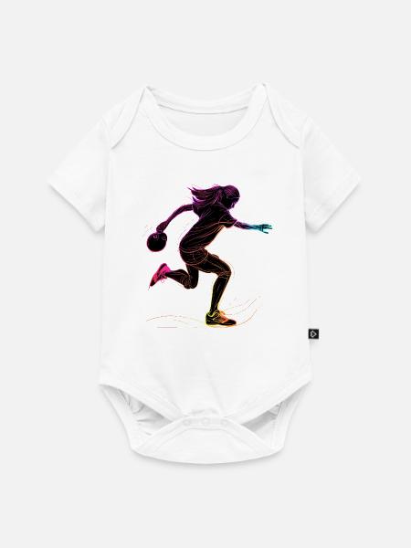 Bowling Frau Retrowave - Baby Premium Kurzarmbody - Weiß