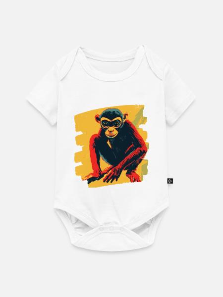 Spinnenaffe - Baby Premium Kurzarmbody - Weiß