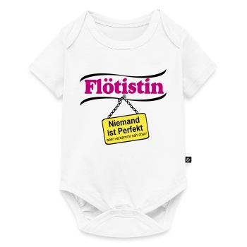 Flötistin Pink – Niemand ist Perfekt - Baby Premium Kurzarmbody - Weiß - Vorne