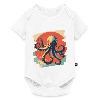 Pieuvre Octopus Rétro - Body à manches courtes Premium Bébé - blanc - Devant