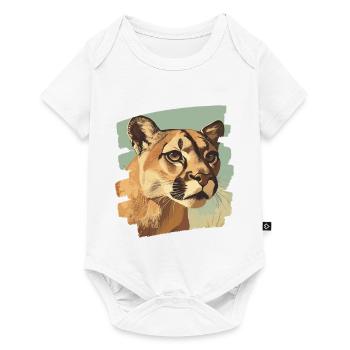 Lion de montagne Rétro - Body à manches courtes Premium Bébé - blanc - Devant