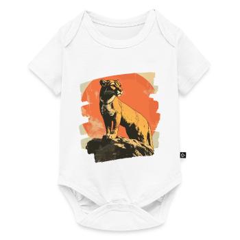 Lion de montagne Rétro - Body à manches courtes Premium Bébé - blanc - Devant