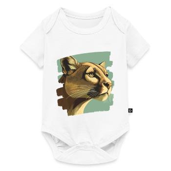 Lion de montagne Rétro - Body à manches courtes Premium Bébé - blanc - Devant