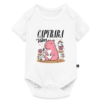 Relaxed capybara with friends - Baby Premium short-sleeve bodysuit - white - Front