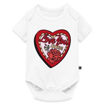 Je t’aime toujours - Coeur rétro romantique - Body à manches courtes Premium Bébé - blanc - Devant