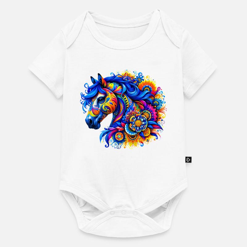 Pferd - Baby Premium Kurzarmbody - Weiß