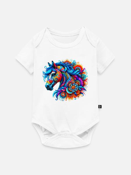 Pferd - Baby Premium Kurzarmbody - Weiß