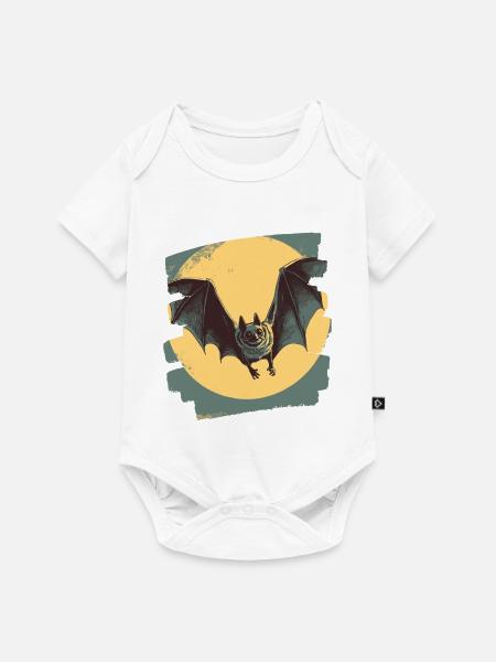 Fledermaus Retro - Baby Premium Kurzarmbody - Weiß
