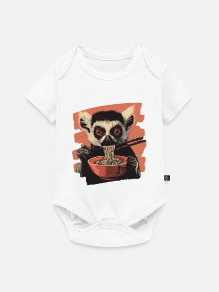 Lemur Ramen - Baby Premium Kurzarmbody - Weiß