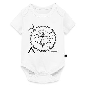 Floral geometry – the lily as a symbol - Baby Premium short-sleeve bodysuit - white - Front