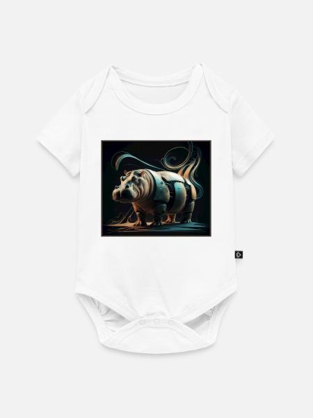 Mechanisches Flusspferd - Baby Premium Kurzarmbody - Weiß