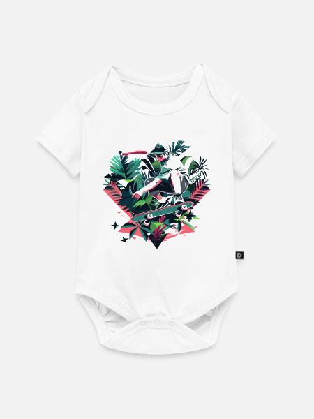 Skateboarder Grafik - Baby Premium Kurzarmbody - Weiß