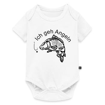 Elegante Karpfensilhouette - Baby Premium Kurzarmbody - Weiß - Vorne
